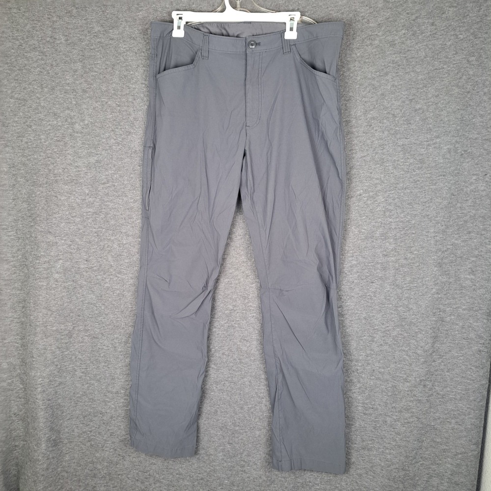 Eddie Bauer Mens 37x33* Gray Rainier Tech Pants Hiking Outdoor Stretch FLAW